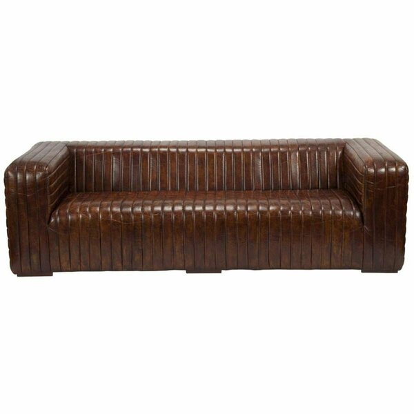 Moes Home Collection Castle Sofa, Brown - 28 x 94.5 x 44.5 in. PK-1009-20